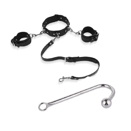Beaded Elegant Hook Anal with 5334 Cuffs Collar and 0821